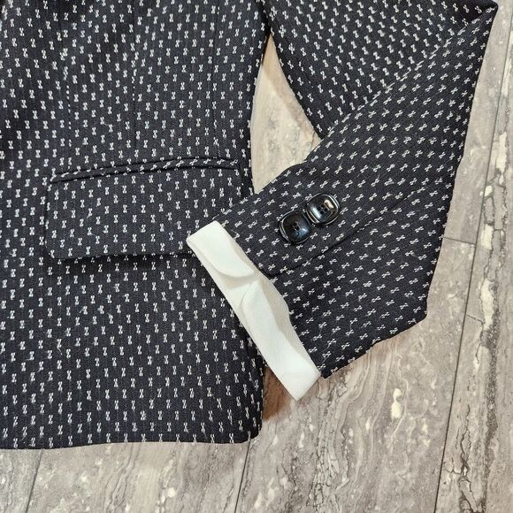 🇬🇪🔸️Vintage Sag Harbor Black Triple Button Suit Blazer Size 8 - Picture 8 of 12